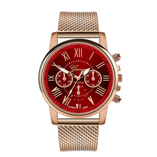 Bussiness Women's Watches Fashion Geneva Brand Roman Numeral Simple Clock Kol Saati Montre Femme Relogio Feminino Reloj Mujer@50