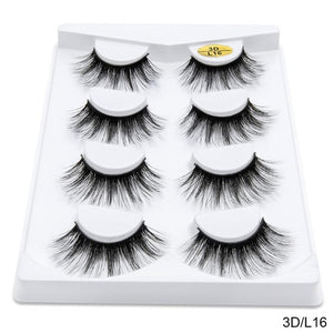 SEXYSHEEP 4/8 pairs 3D Mink Lashes Natural False Eyelashes Dramatic Volume Fake Lashes Makeup Eyelash Extension Silk Eyelashes
