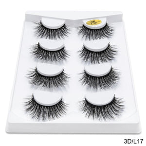 SEXYSHEEP 4/8 pairs 3D Mink Lashes Natural False Eyelashes Dramatic Volume Fake Lashes Makeup Eyelash Extension Silk Eyelashes