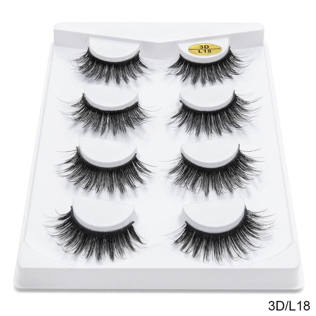 SEXYSHEEP 4/8 pairs 3D Mink Lashes Natural False Eyelashes Dramatic Volume Fake Lashes Makeup Eyelash Extension Silk Eyelashes