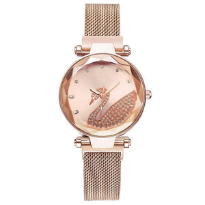 Fashion bracelet and watch women magnet quartz watch swan lazy watch female luxury diamond starry Milan with ladies quartz watch