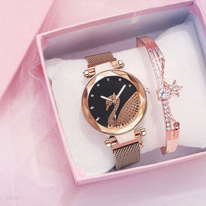 Fashion bracelet and watch women magnet quartz watch swan lazy watch female luxury diamond starry Milan with ladies quartz watch