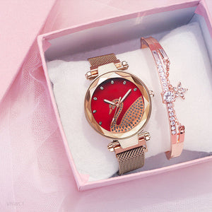 Fashion bracelet and watch women magnet quartz watch swan lazy watch female luxury diamond starry Milan with ladies quartz watch