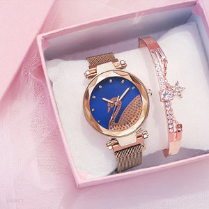 Fashion bracelet and watch women magnet quartz watch swan lazy watch female luxury diamond starry Milan with ladies quartz watch
