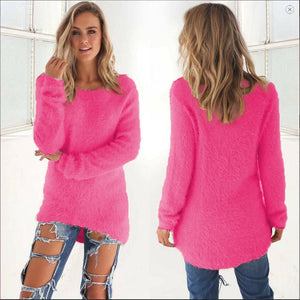 2019 Autumn Winter Casual Knitted Ladies Sweater Long Sleeve O-neck Women Tops Plush Sweaters Plue Size 3XL Pullovers Sweater