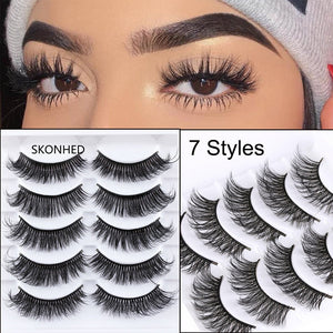 Eyelashes 5Pcs 3D imitation hairs false eyelashes naturally extend small bunches of fluffy eyelashes.