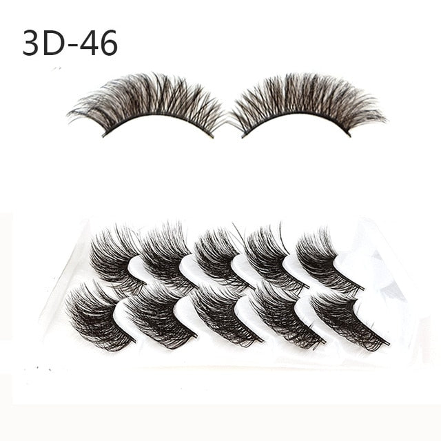 Eyelashes 5Pcs 3D imitation hairs false eyelashes naturally extend small bunches of fluffy eyelashes.