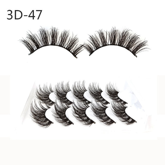 Eyelashes 5Pcs 3D imitation hairs false eyelashes naturally extend small bunches of fluffy eyelashes.