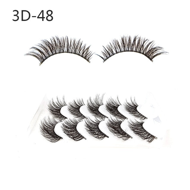 Eyelashes 5Pcs 3D imitation hairs false eyelashes naturally extend small bunches of fluffy eyelashes.