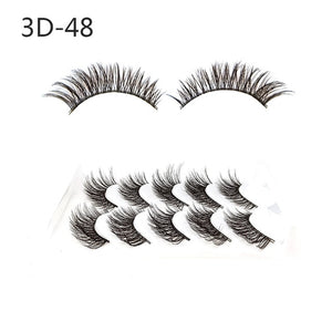 Eyelashes 5Pcs 3D imitation hairs false eyelashes naturally extend small bunches of fluffy eyelashes.