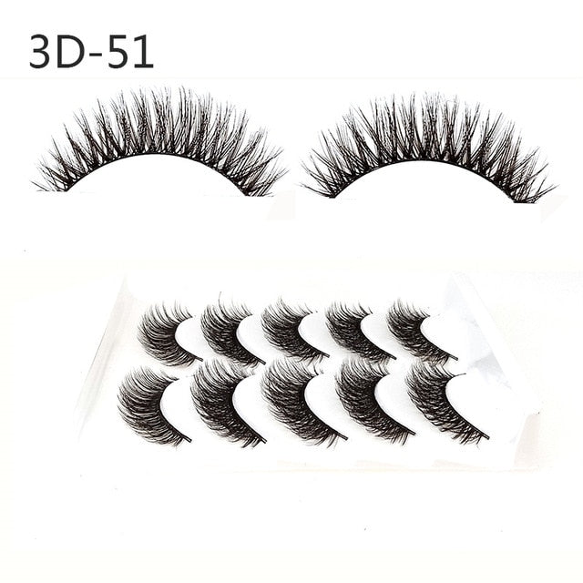 Eyelashes 5Pcs 3D imitation hairs false eyelashes naturally extend small bunches of fluffy eyelashes.