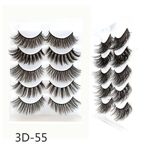 Eyelashes 5Pcs 3D imitation hairs false eyelashes naturally extend small bunches of fluffy eyelashes.