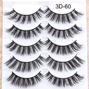 Eyelashes 5Pcs 3D imitation hairs false eyelashes naturally extend small bunches of fluffy eyelashes.