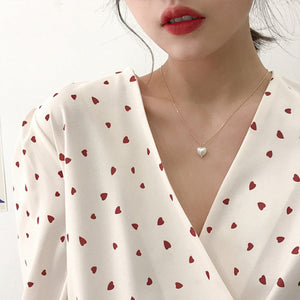 New Beads Women&#39;s Neck Chain Kpop Pearl Choker Necklace Gold Color Goth Chocker Jewelry On The Neck Pendant 2021 Collar For Girl