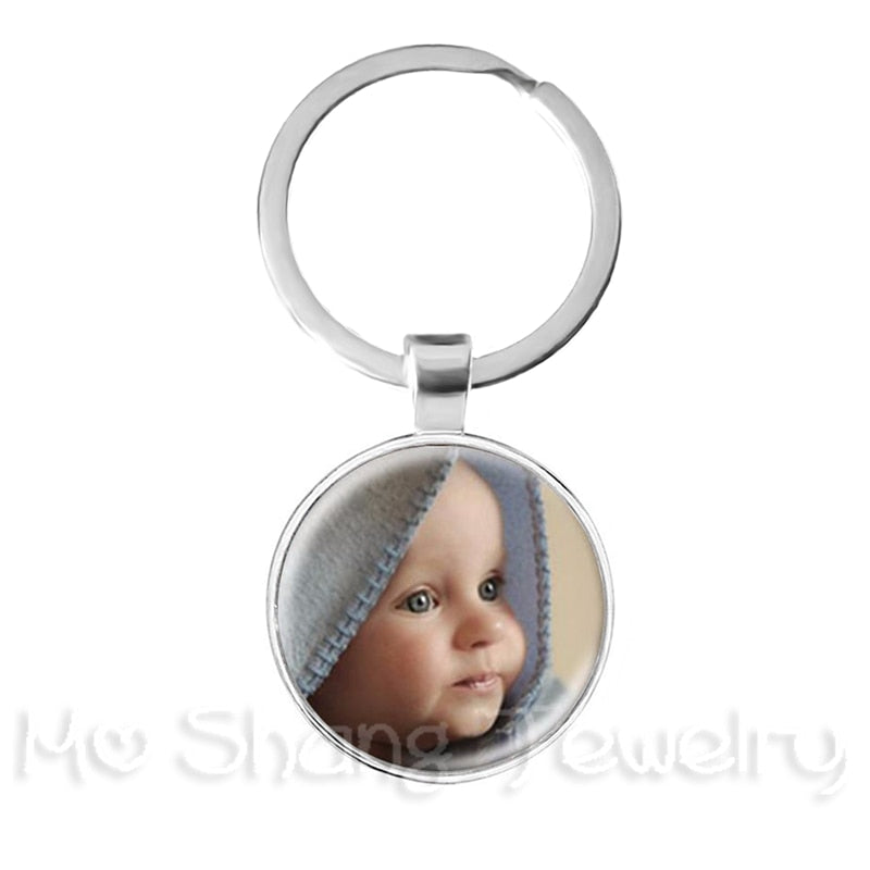 Personalized Custom Keychain Photo Mum Dad Baby Children Grandpa Parents Custom designed Photo Gift For Family Anniversary Gift